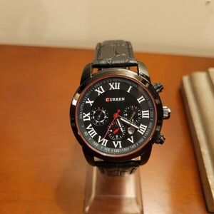 Brand New Curren Black Chronograph Men's Watch